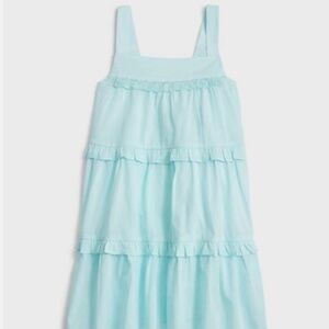 NWT J. Crew Crewcuts Girls Tiered Beach Dress Soft Aqua Blue size LARGE